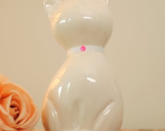 Proud Cat: urna per cremazione di animali domestici / urna per cremazione di ceneri di animali domestici realizzata a mano / urna per gatto in smalto bianco / urna per gatto bianco perla / 8,3&quot; X 4,3&quot;