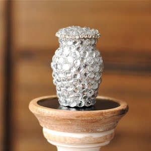 Diamond Sprinkled : Cremation Urn for Human Ashes | Crystal Studded Keepsake Urn | Miniature Handcrafted 3" Urn | with Velvet Bag & Box