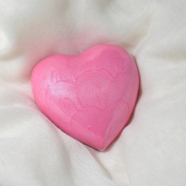 Blush Pink Heart : Feuerbestattungsurne für menschliche Asche | Andenken Einäscherung Urne | Miniatur Handgefertigte Feuerbestattungsurne 3" | Mit Messingständer