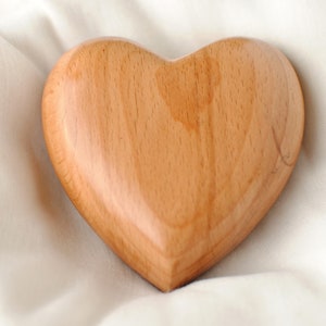 Beechwood Heart : Cremation Urn for human ashes | Keepsake Beechwood Heart Urn | Miniature Wood Heart Urn | 4"X4"X1.8"