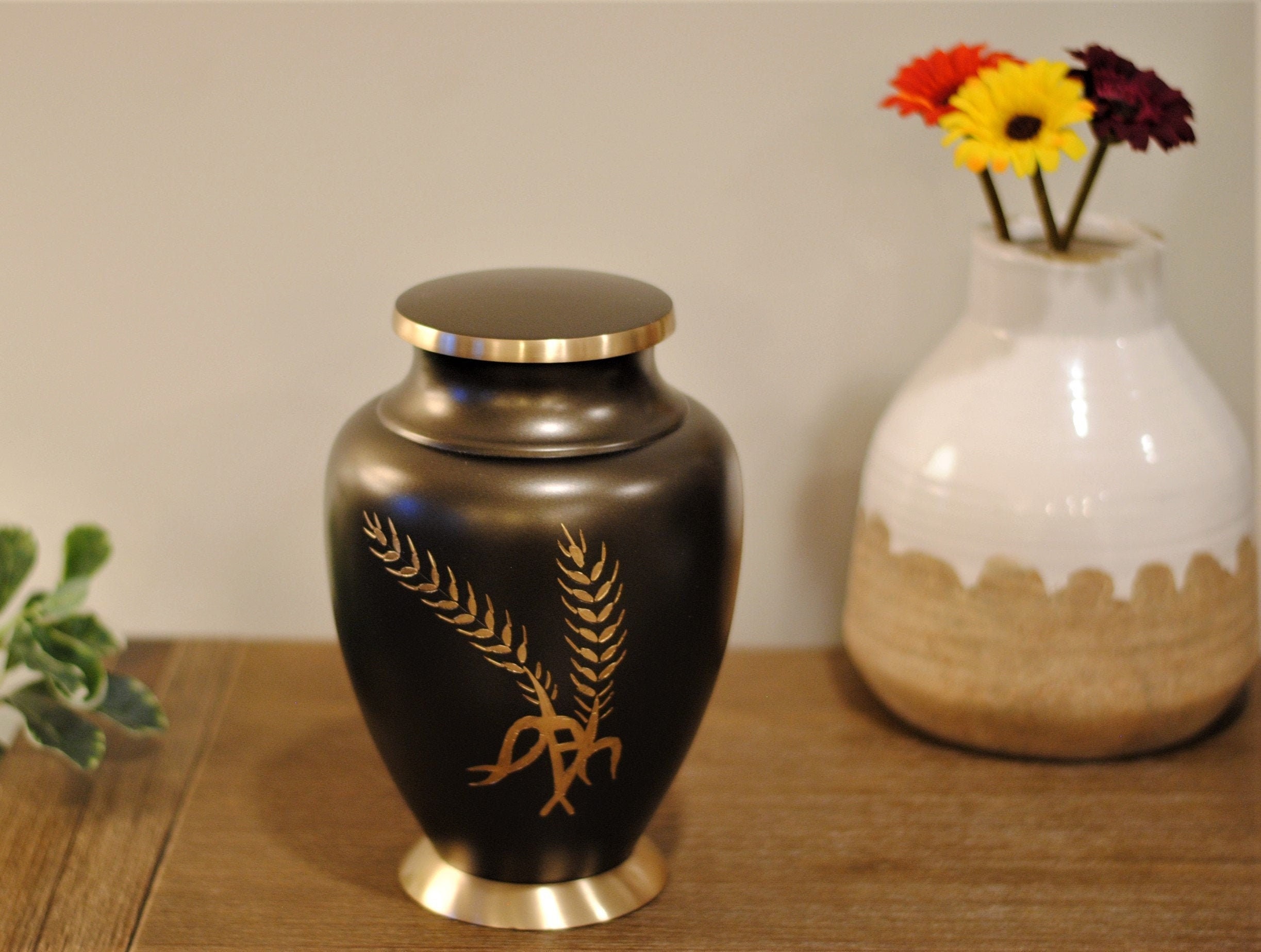 Memorial Plant Cremation Urn for Human Ashes Umber Brown