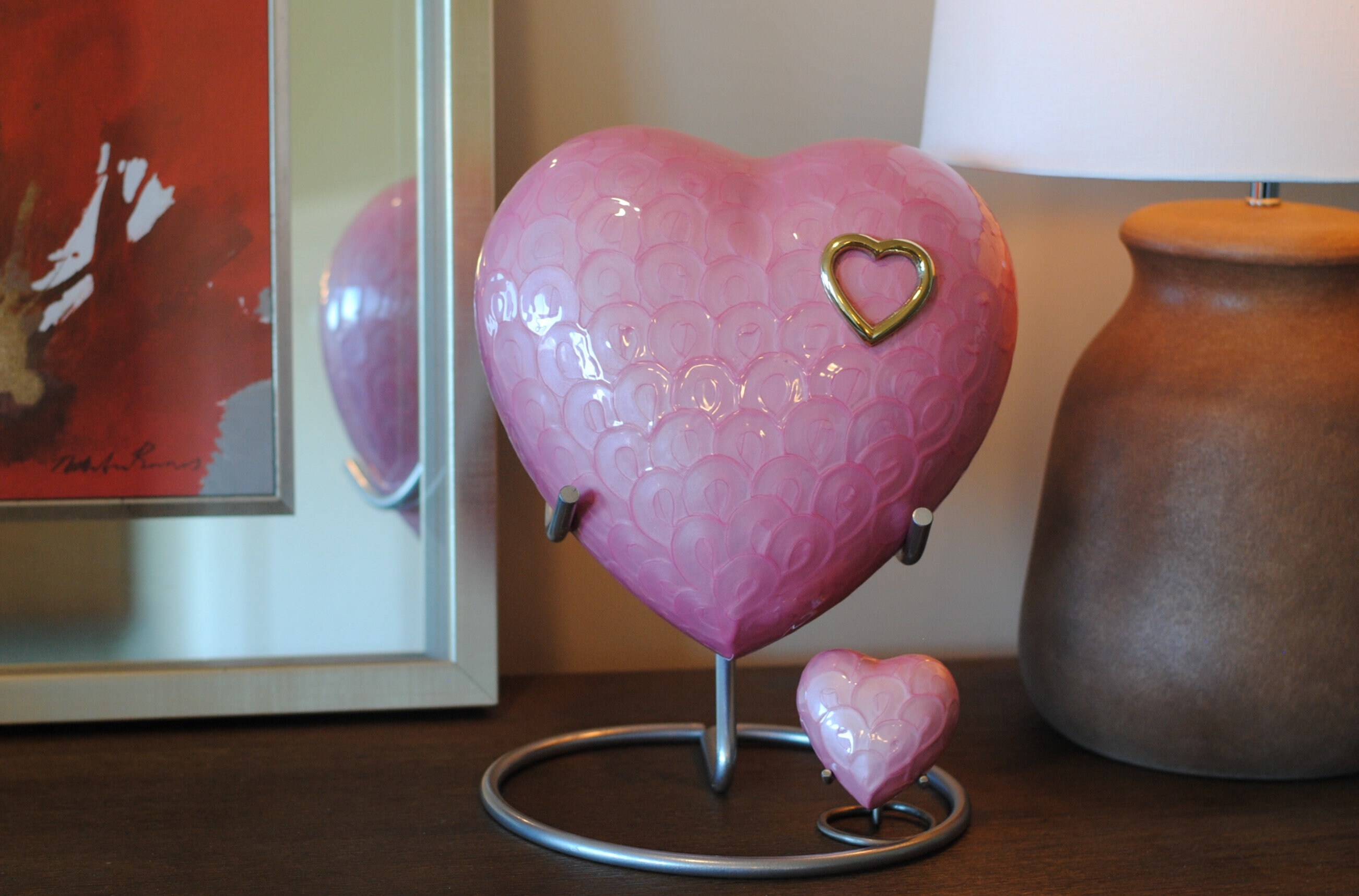 Blush Pink Heart Cremation Urn for Human Ashes Keepsake Etsy UK