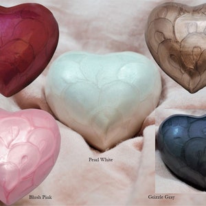Heartfelt : Heart Cremation Urn for Human Ashes | Medium Size Memorial Urn | Pearl Finish Handcrafted Urn | Medium 5&quot;X5&quot; | with Steel Stand