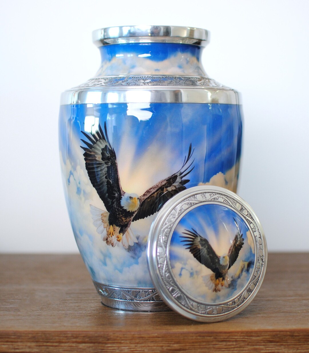 Glorious Eagle Cremation Urn for Human Ashes Handcrafted Elegant Bald