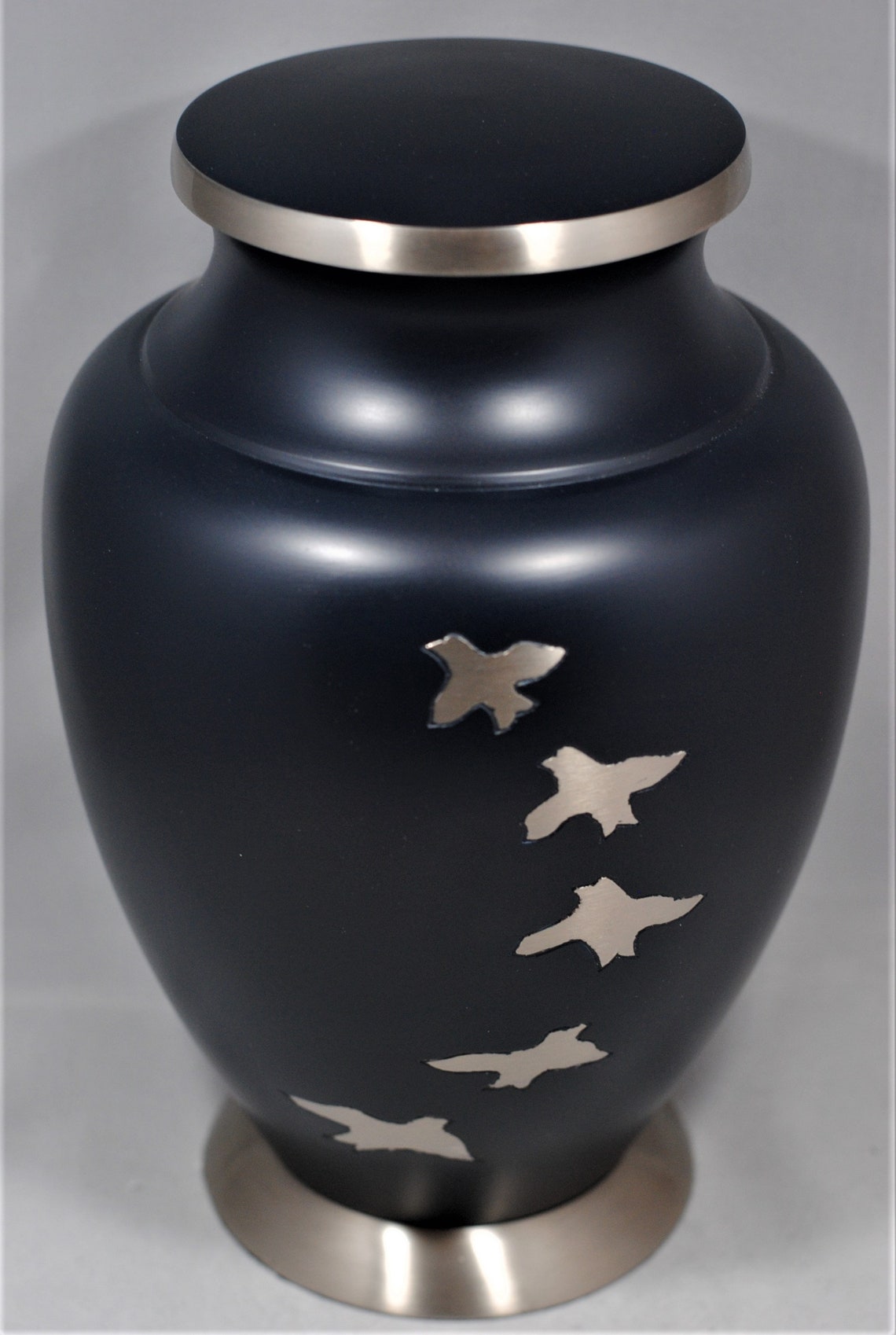Midnight Blue Cremation Urn for Human Ashes Brass Doves Etsy