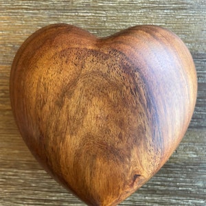 Rosewood Heart : Cremation Urn for human ashes | Keepsake Rosewood Heart Urn | Miniature Wood Heart Urn | 4"X4"X1.8"