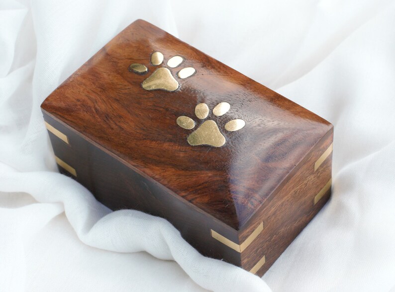 Cute Paws on Wood : Rosewood Pet Cremation Urn Box Chest | Etsy