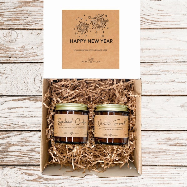Happy New Year Gift Box | 2021 - 2022 Gift for Employees + Clients | New Years Gift Basket | Gift Set Present for him + her + man + woman