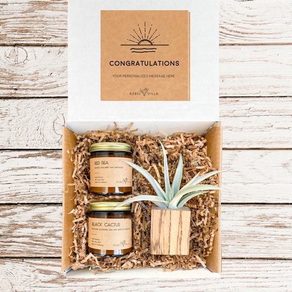 Engagement Wedding Gift Box Congratulations Anniversary Gift Basket  Congrats Candle Spa Engaged Present Succulent Just Married Gifts 