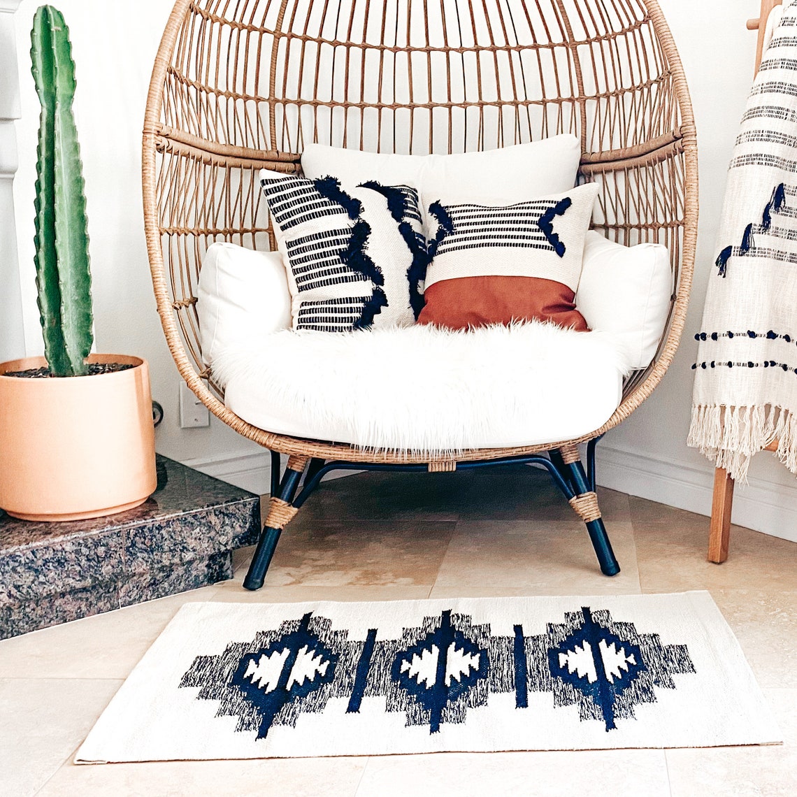 Black And Tan Boho Rug