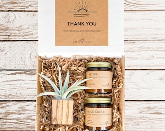 Employee Appreciation Gift Box | Succulent Corporate Gift Basket | Company Gift for Male or Female | Professional Client or candle for Boss