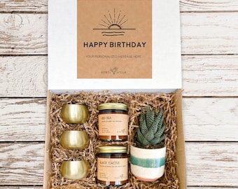 Birthday Gift Box | Birthday Gift | Gift Box For Her | Celebrate Gift Box | Candle Gift Box | Succulent Care Package