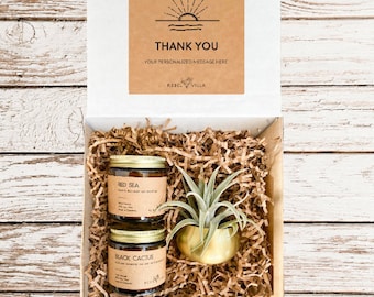 Employee Appreciation Gift Box | Succulent Corporate Gift Basket | Company Gift for Male or Female | Professional Client or candle for Boss