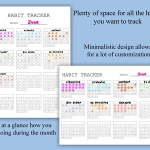 Monthly Habit Tracker Printable PDF, Template - Etsy