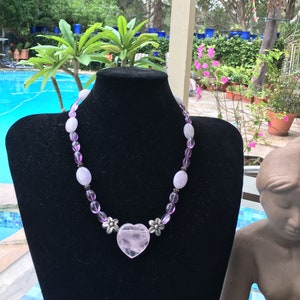 Rosenquarz & Amethyst Kette