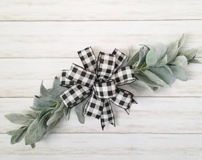 Everyday Lamb's Ear Swag With Black and White Buffalo Etsy
