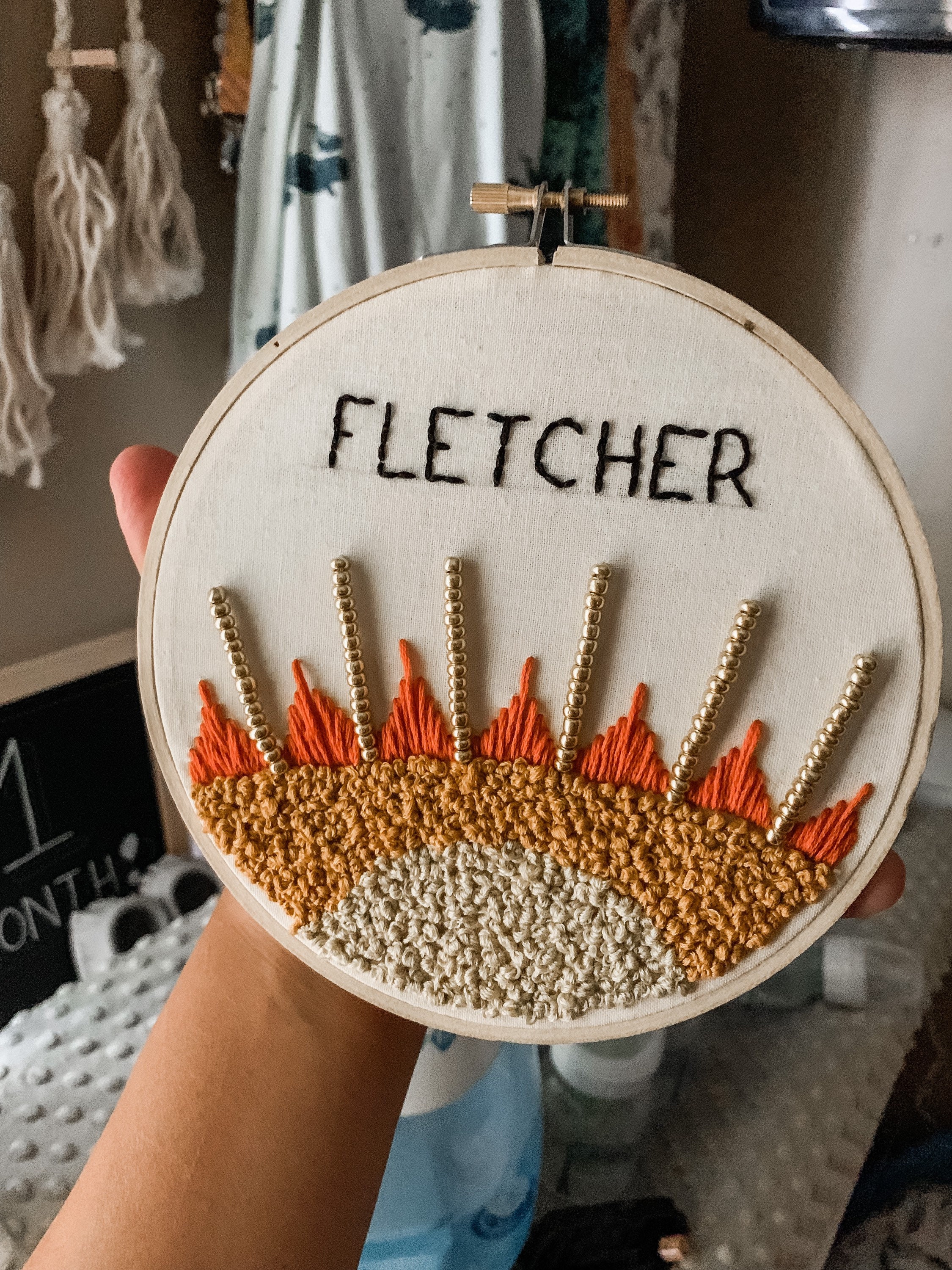 Hand Embroidered Personalized Sun Etsy