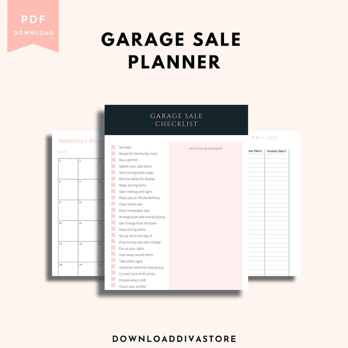 Printable Garage Sale Planner Garage Sale Checklist - Etsy