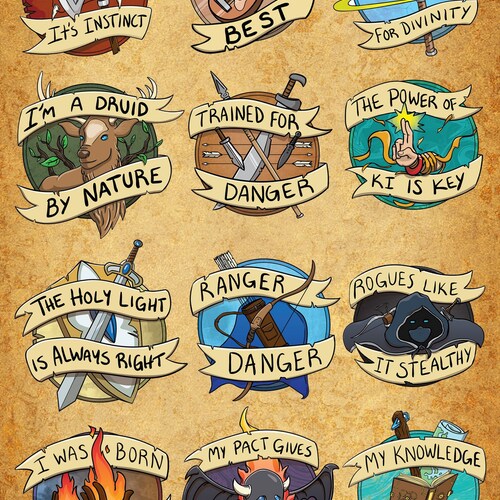 D &amp; D Stickers Dungeons and Dragons Stickers DND Stickers - Etsy