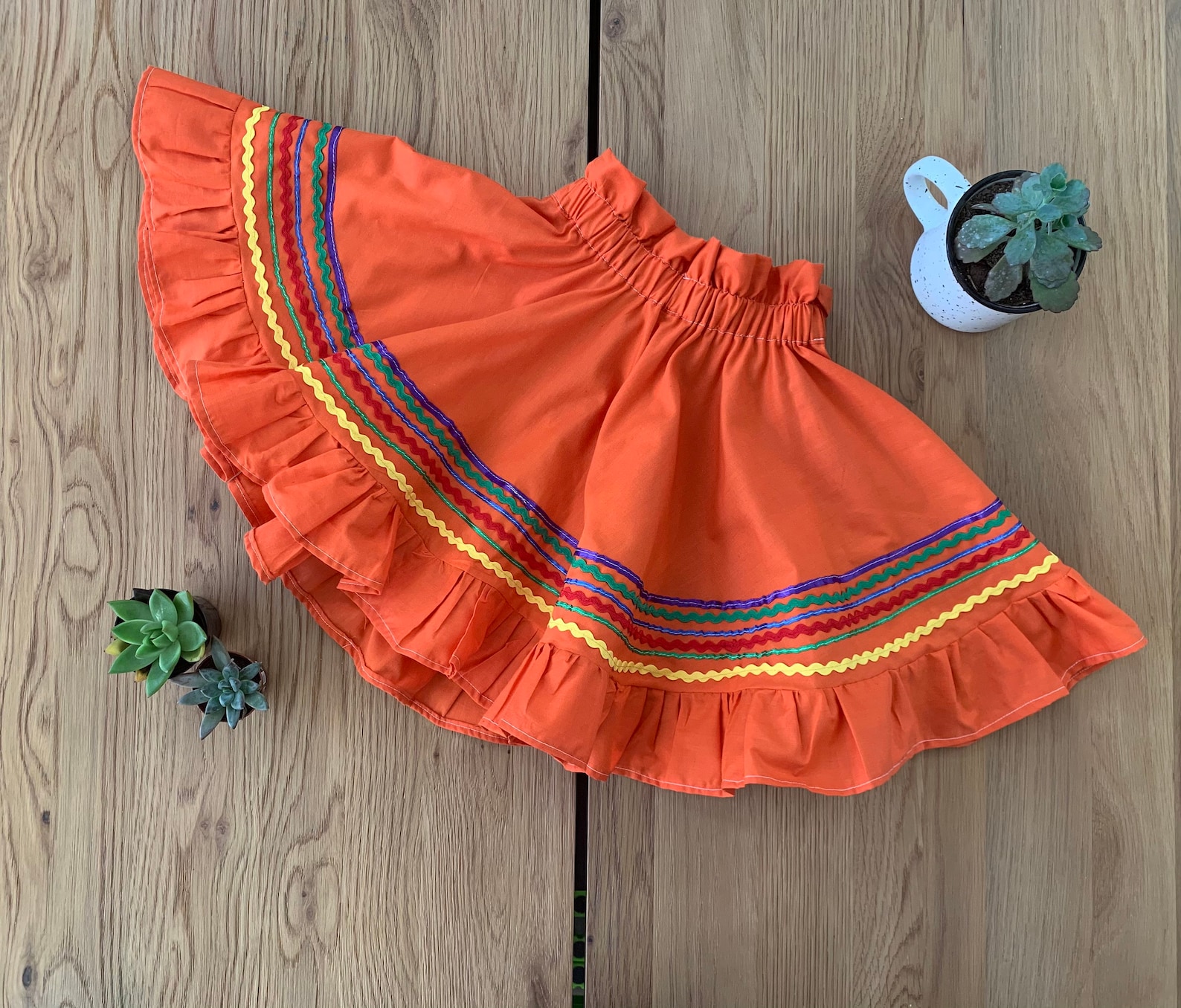 Girls Folk Skirt Mexican Traditional Skirt Peasant Skirt . DOUBLE