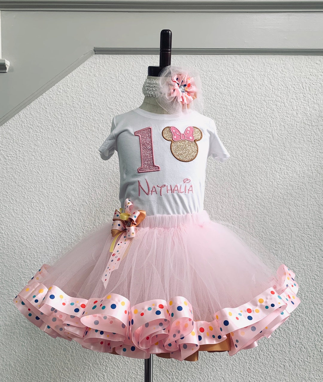 Girls Custom Minnie Mouse 1st Birthday Outfit | Pink Tutu and ...
