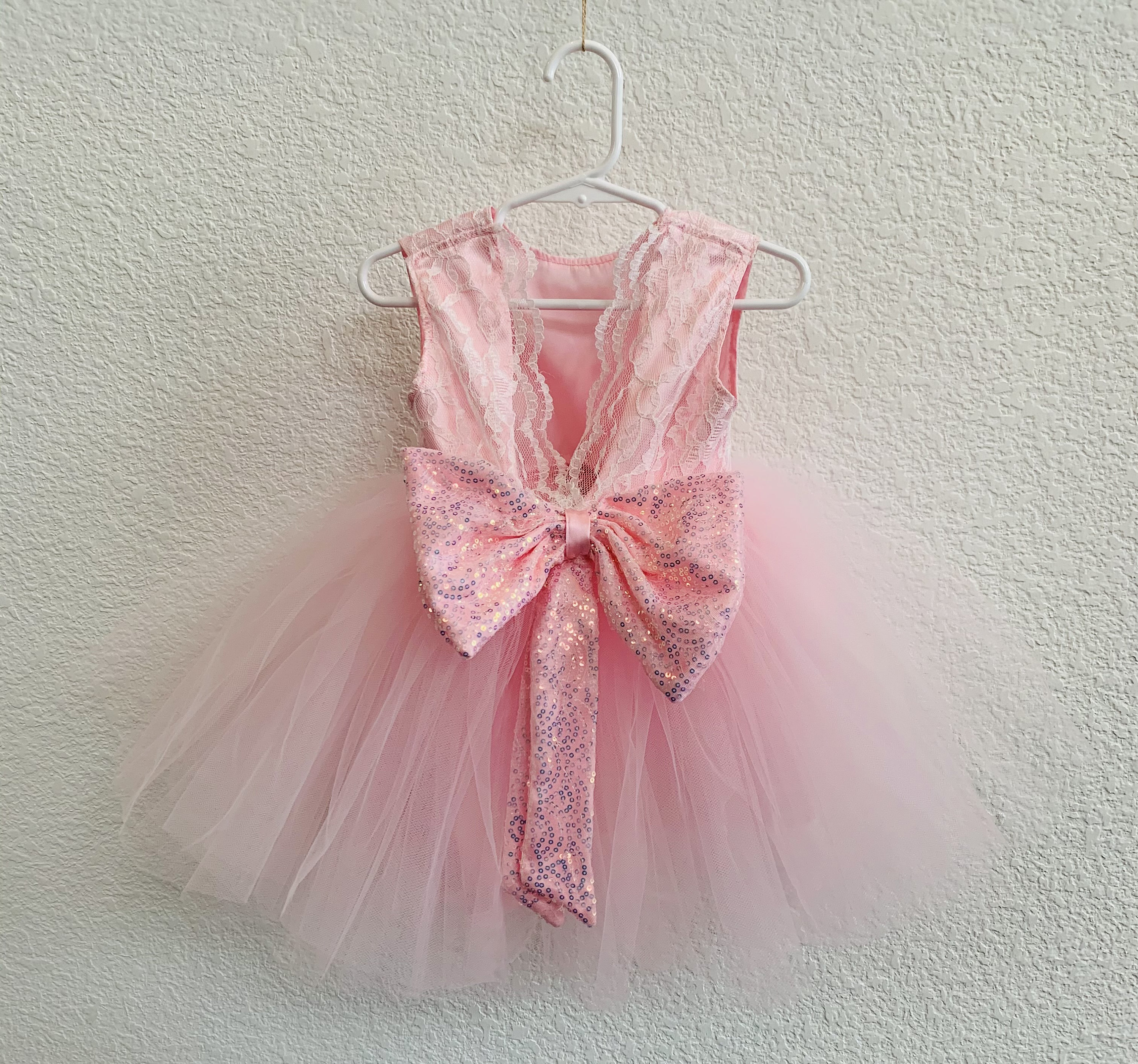 Ayzal Girls Pink Tulle Party Dress with Bow Detail