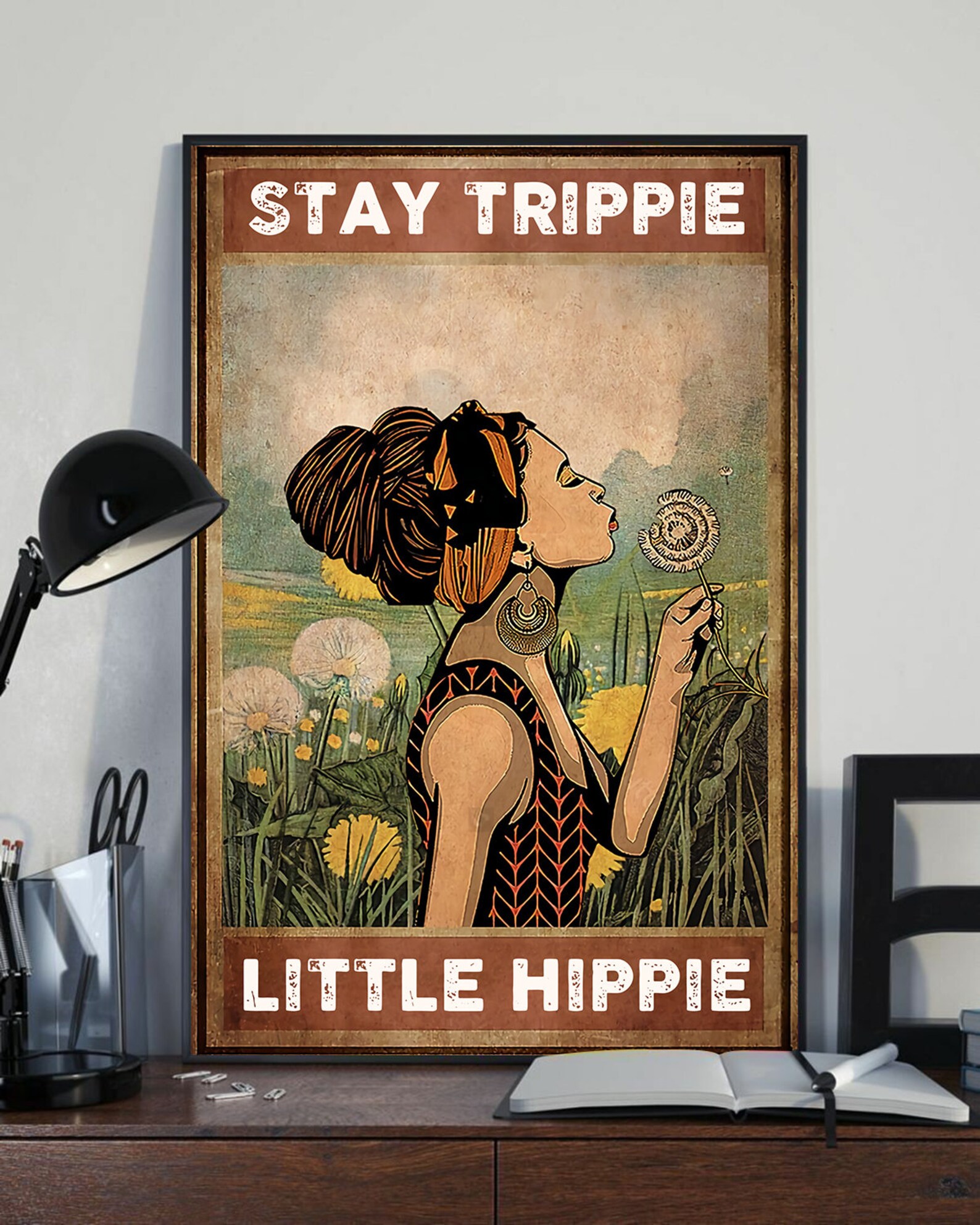 Hippie Poster Stay Trippy Little Hippie Poster Hippie Girl Etsy