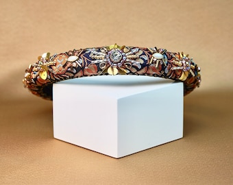 HANDMADE - Jacquard Beaded Headband Unique Design 5