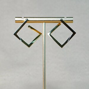 Geometric Trend Square Huggie Earring 18K Gold Plated image 3