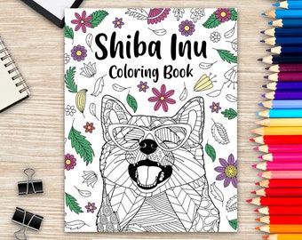 Coloring Book Shiba Etsy