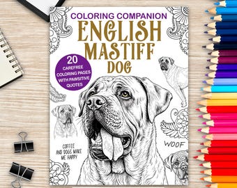 English Mastiff Coloring Book: Mandala Designs for Dog Moms