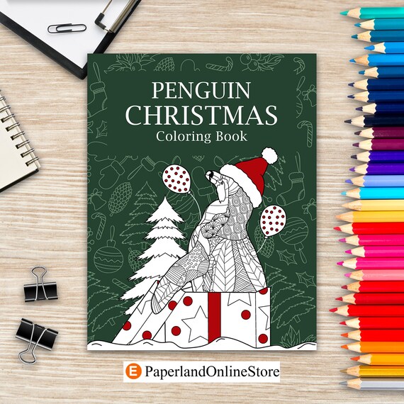 Coloring Book Penguin Christmas