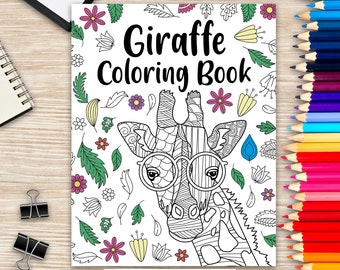 Giraffen Malbuch, Erwachsene Malbuch, Tier Malbuch, Floral Mandala Malseiten, Zitate Malbuch, Giraffe Liebhaber Geschenk