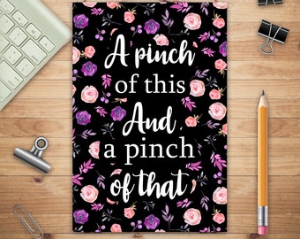 Floral Kitchen Cookbook: Blank Recipe Journal