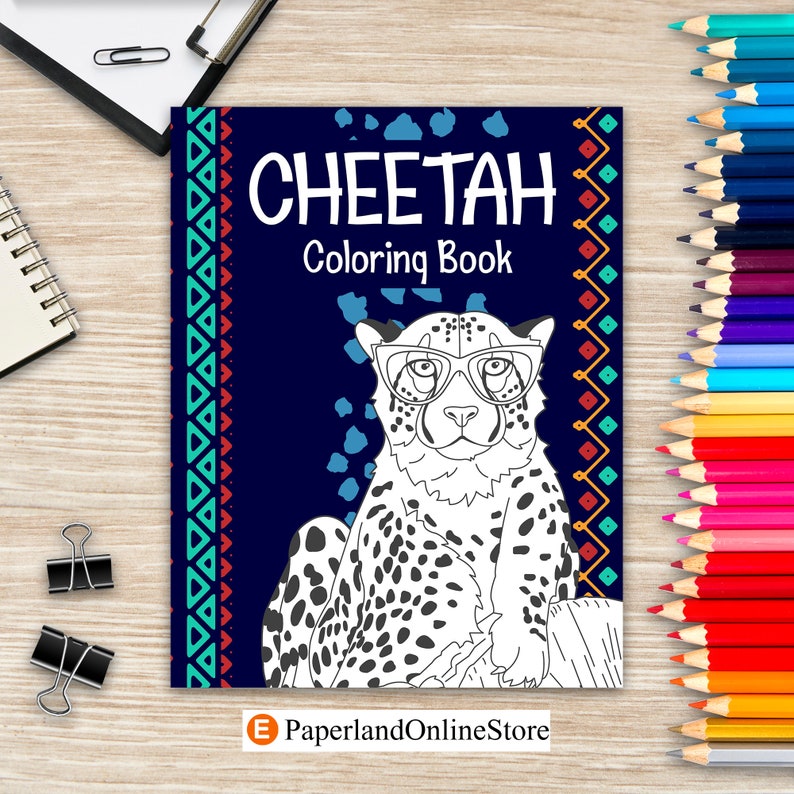 Cheetah Coloring Book Coloring Books for Adults Gifts for - Etsy