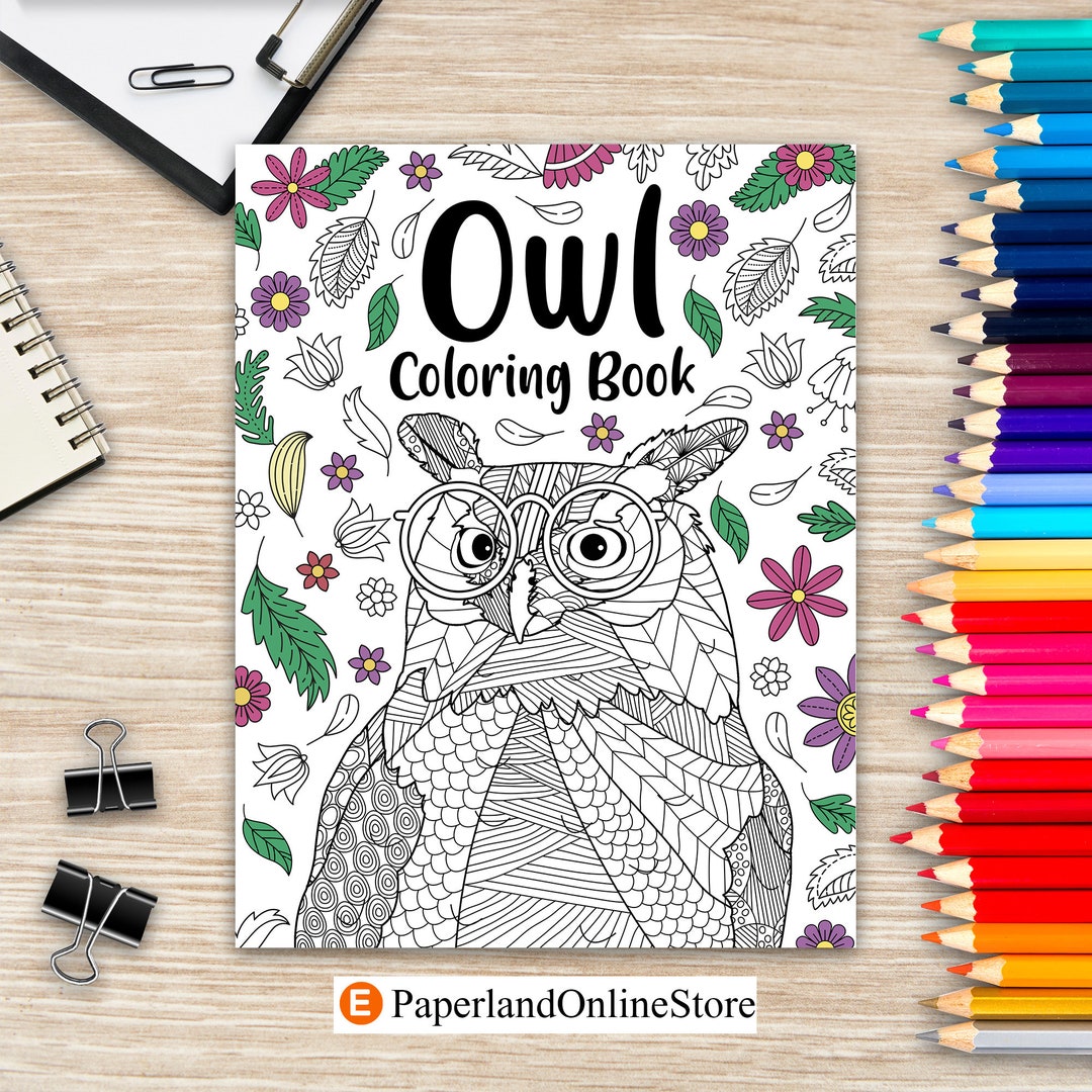 Owl Coloring Book, Coloring Books for Adults, Gifts for Owl Lovers ...