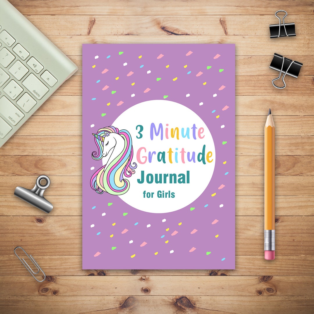 3 Minute Gratitude Journal for Girls, Journal Prompt for Kid Age 5-10 ...