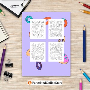 Kawaii Food and Cat Coloring Book, A Hilarious Fun Coloring Gift Book for Cat Lovers, Cat Coloring Page, Coloring Book for You, Taco, Nacho