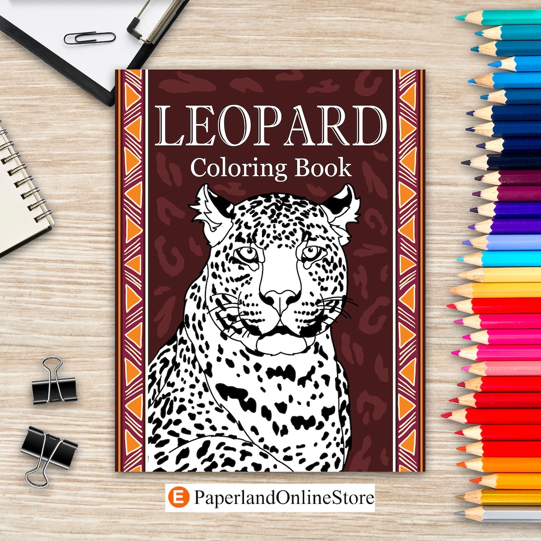 Leopard Coloring Book, Coloring Books for Adults, Wildlife Coloring ...