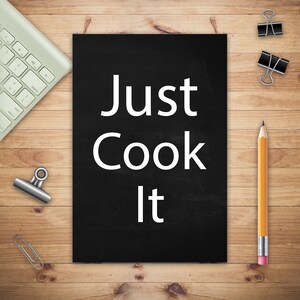Just Cook It、大人用の白紙の罫線入りノート、お気に入りのメニューを書き込む、レシピノート、レシピと料理のギフト、フードジャーナル、フードダイアリー