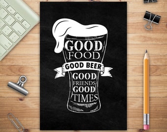 Good Beer Good Friends, Beer Tasting Notes, Beer Journal Log Book, Adult Drinking Logbook, Gift for Beer Lovers, Record Favorite Beer Diary