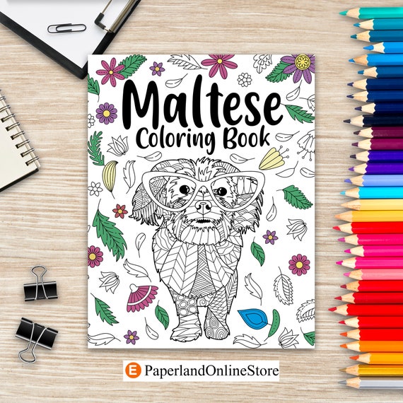 Livre de coloriage maltais, livre de coloriage adulte, livre de coloriage  animal, pages de coloriage de Mandala floral, livre de coloriage de  citations, cadeau d'amant maltais -  France