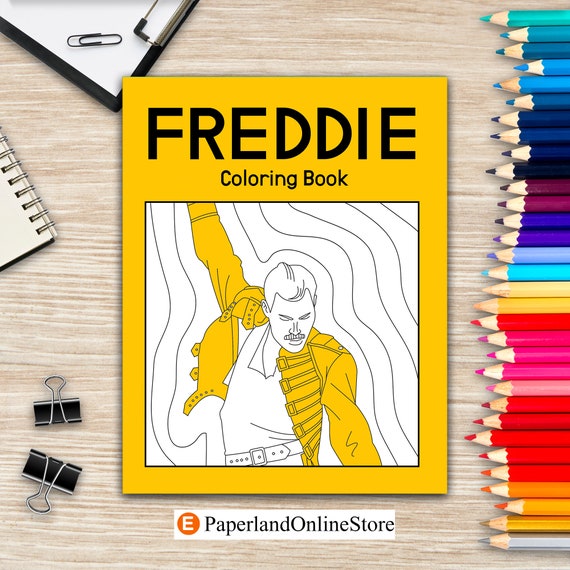 Freddie Coloring Book, Adult Coloring Book, Queen Band, Legend Rock Singer,  Song Lyrics Art, Music Gifts, Movie Star, LGBT Gifts 