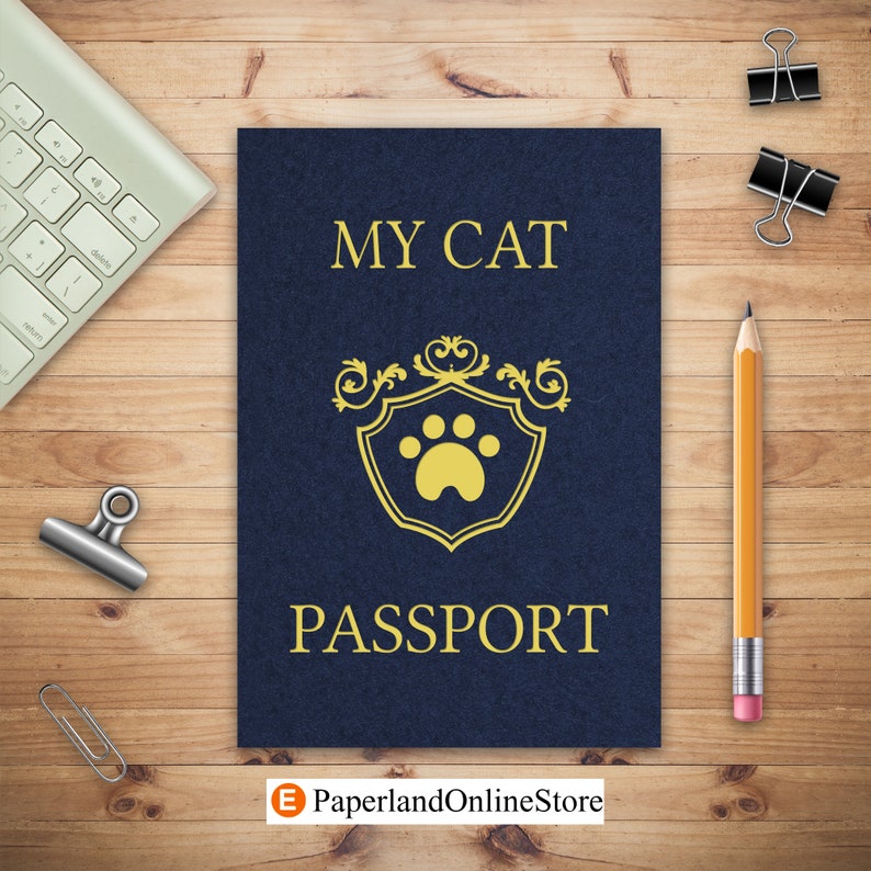 My Cat Passport Cats Log Book Cat Information Book Pet Etsy