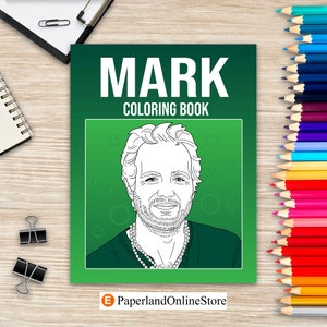 Mark Coloring Book, Coloring Books for Adults, Actor Coloring Pages, Movie Star Fans Gifts, Art Book Lovers Gifts, Stress Relief Coloring
