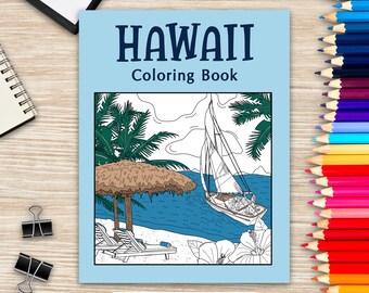 hawaiian coloring etsy