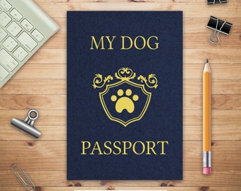 My Dog Passport, Pet Care Planner Book, Dog Health Care Log, Pet Vaccination Record, Dog Training Log, Pet Information Book, New Puppy Gift