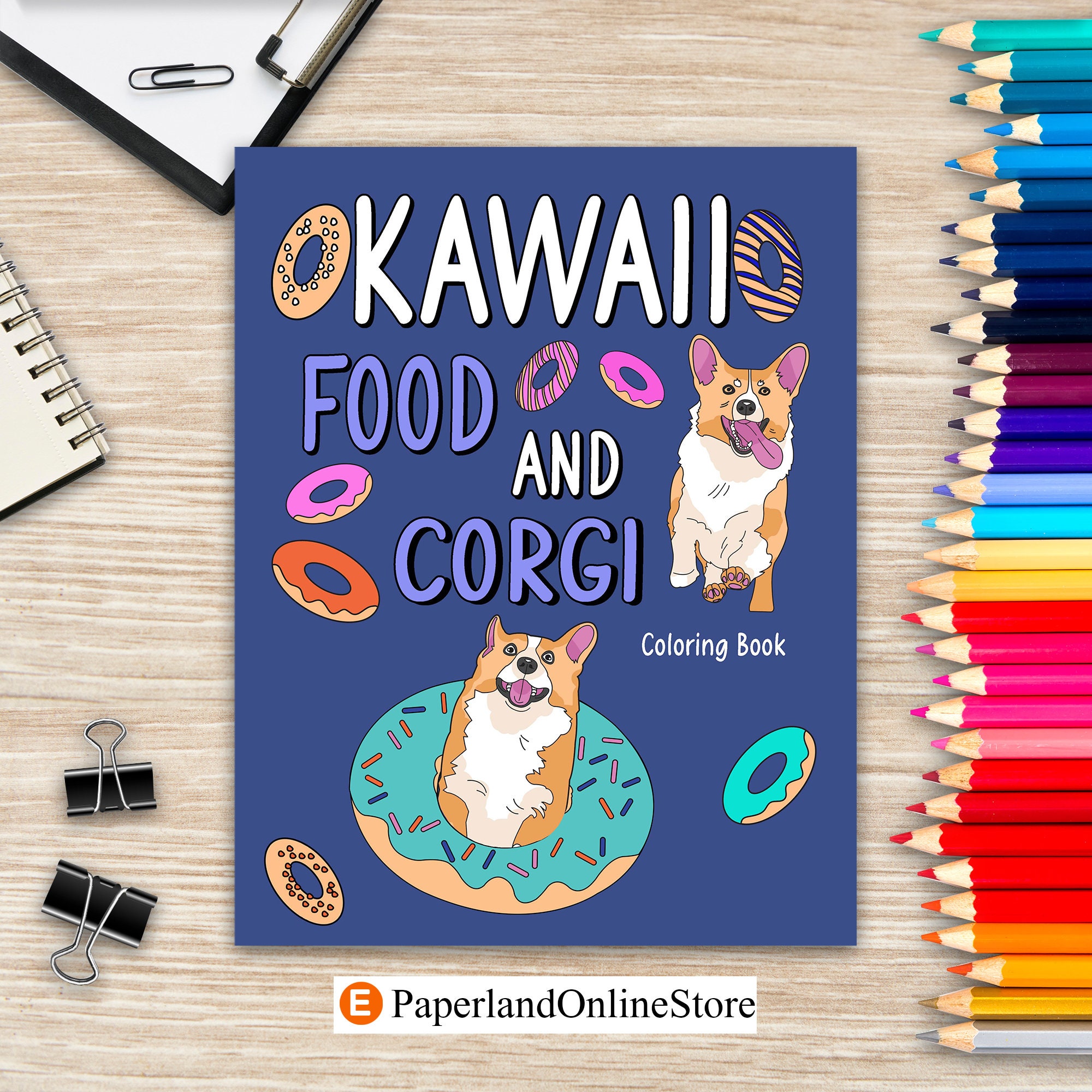 Kawaii Food and Corgi Coloring Book Dog Coloring Pages for - Etsy Kawaii Food and Corgi Coloring Book Dog Coloring Pages for - Etsy