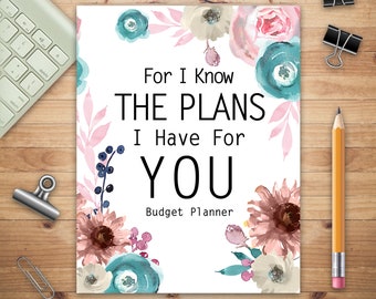 For I Know The Plans I Have For You, Adult Budget Planner (Printed), Budget Planner Books, Daily Planner Books, Gift for Christian Women