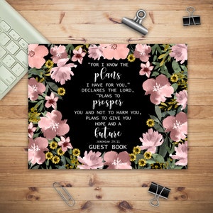 Livro de Visitas de Formatura, Pois Eu Sei os Planos que Tenho para Você, Livro de Visitas para Meninas, Presentes para Formandos Cristãos, Presente de Formatura Cristã
